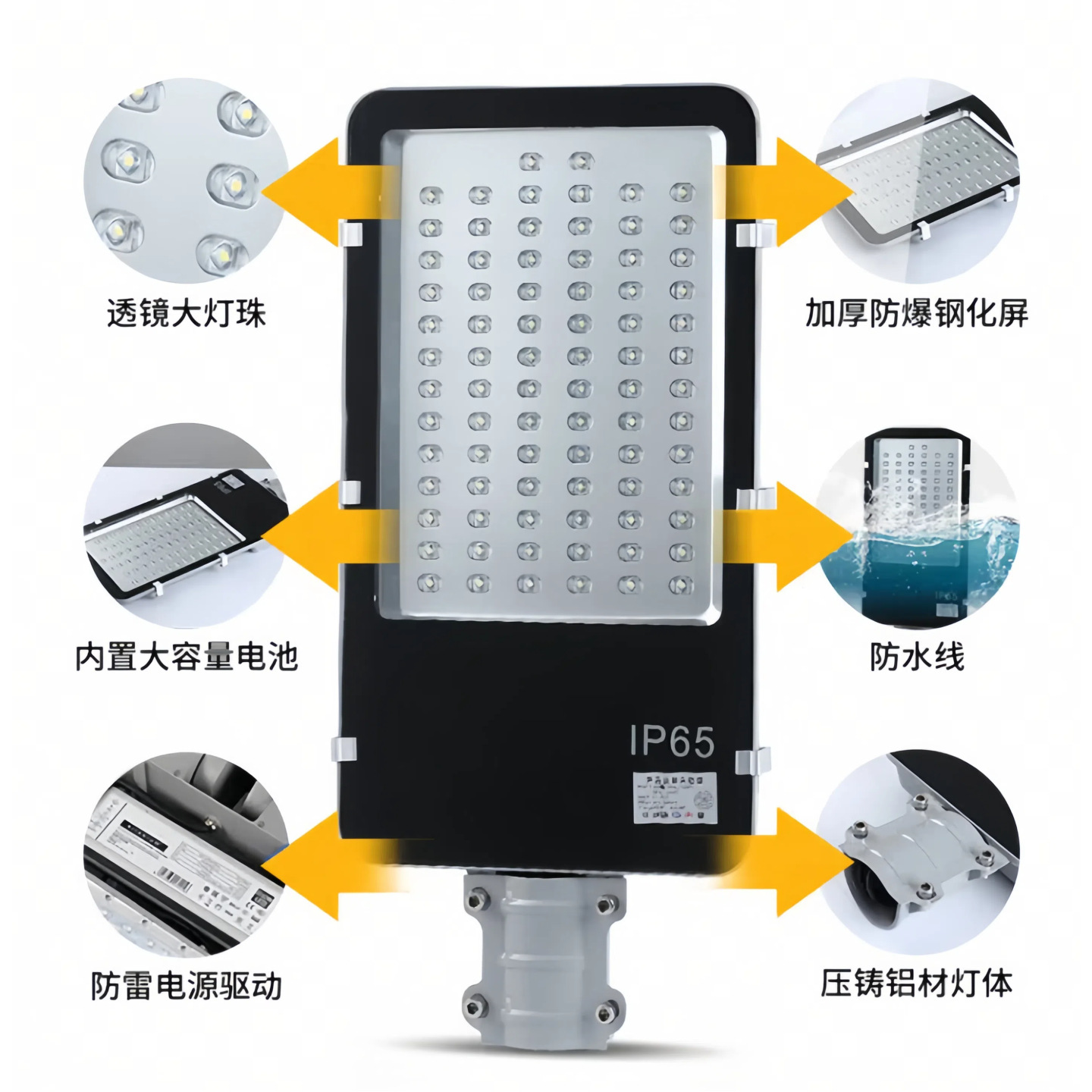 Golden Bean Led Street Lamp Head New Rural Cantilever Street Lamp Head 100W 50W Stadium High Pole Lamp Square Led Street Lamp Head