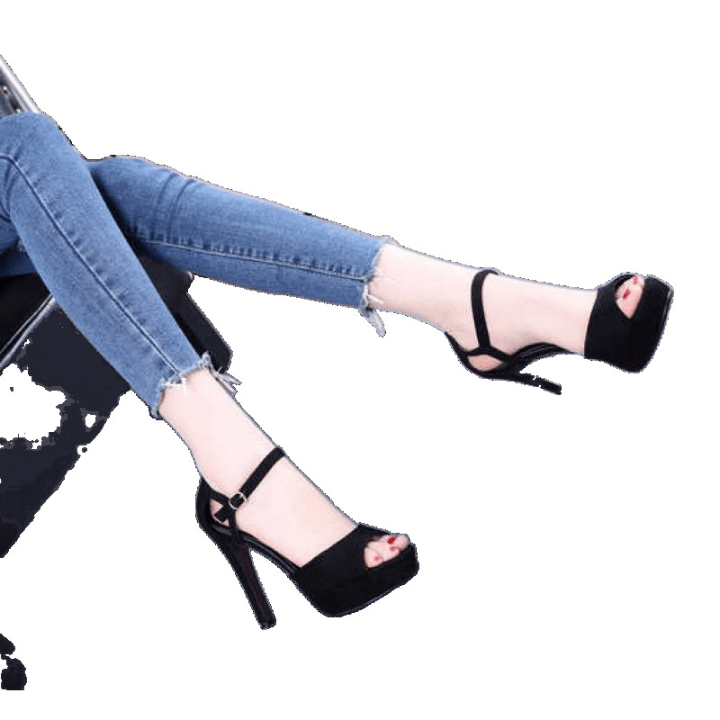 High Heels Women's Stiletto Fish Mouth Waterproof Platform Sandals 2025 New Summer Versatile Sexy Open Toe Nightclub High Heels Women