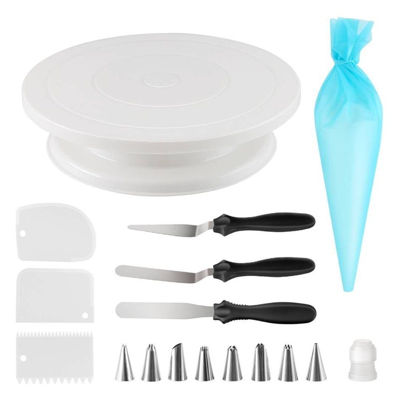 Manufacturer Customized 17-Piece Cake Transfer Set, Cream Decorating Nozzle, Tpu Decorating Bag, Spatula, DIY Baking Tools