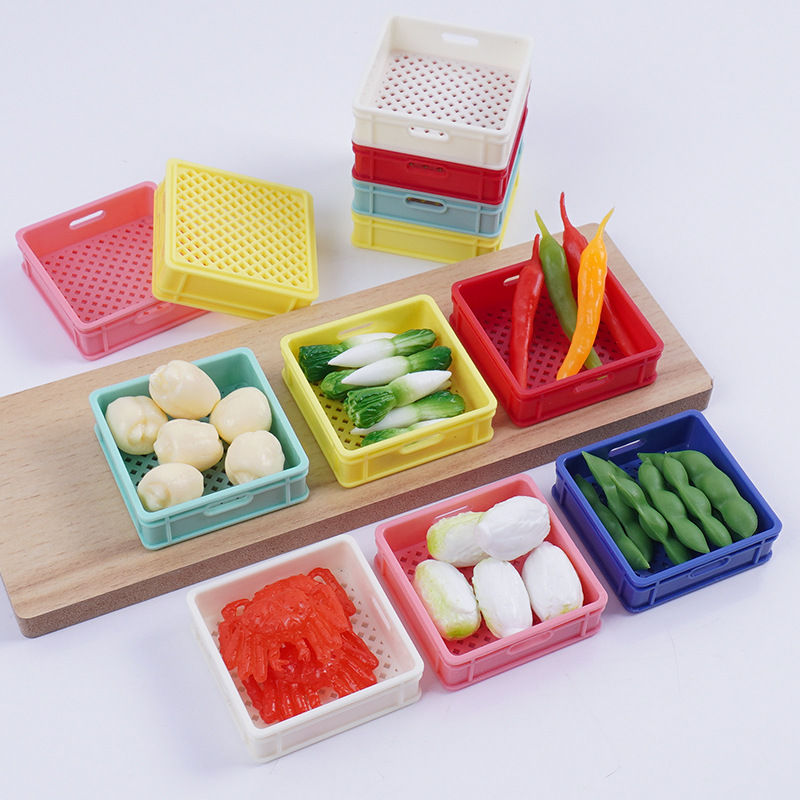 PVC simulation mini pepper eggplant cabbage broccoli crab tongs miniature food play scene supermarket ornaments diy toys