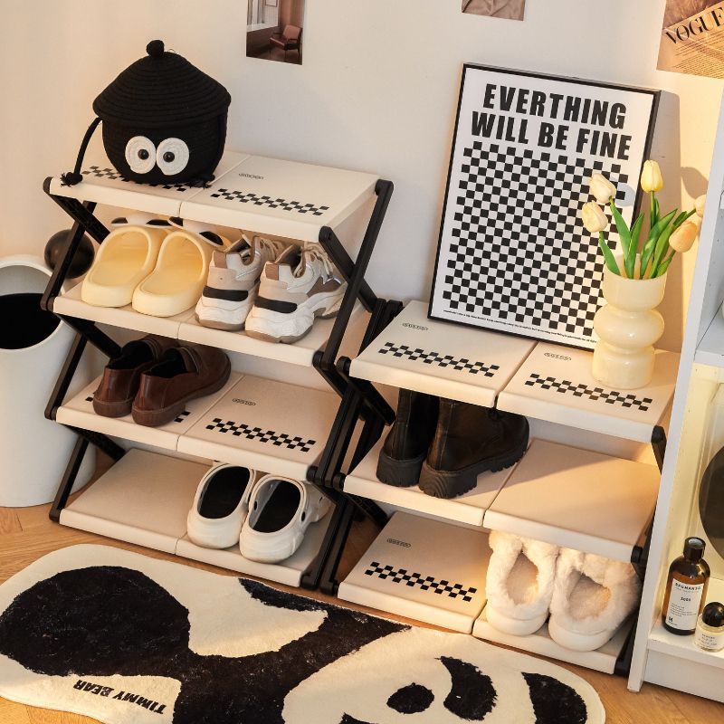 Shoe Storage Organizer for Home Entrance, Space-Saving Foldable Shoe Cabinet, Dormitory Ins Portable Multi-Layer Simple Shoe Rack