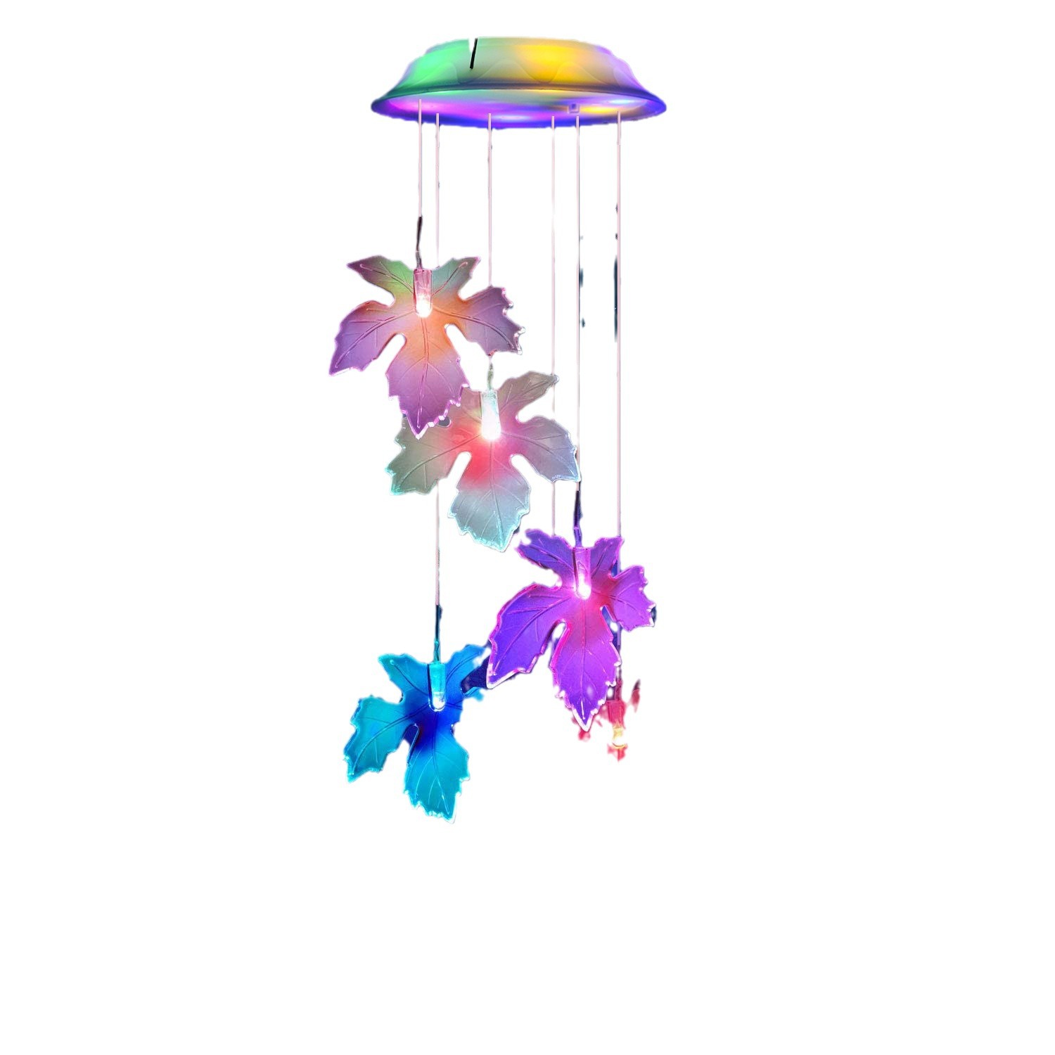 Solar Wind Chime Lamp Hummingbird Butterfly Elephant Owl Angel Decorative Lamp Luminous Color Cover White Cover