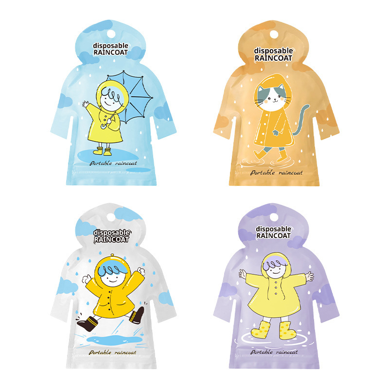 Portable Disposable Thickeneded Kidsren's Raincoat Individually Packaged Long Full-Body Rainproof Outer Wear Outdoor Student Travel