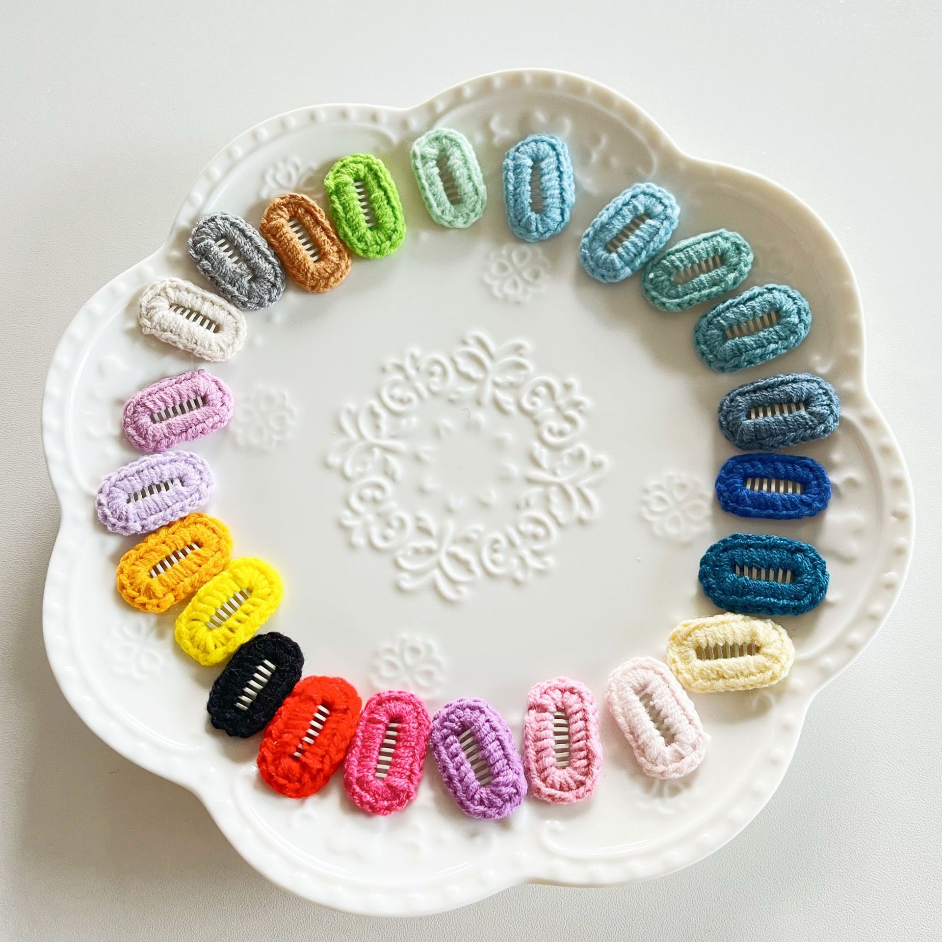 Ручная работа, шершавая вязаная заколка для домашних животных, мини-заколка для волос, милый осенне-зимний аксессуар для йорка и марги