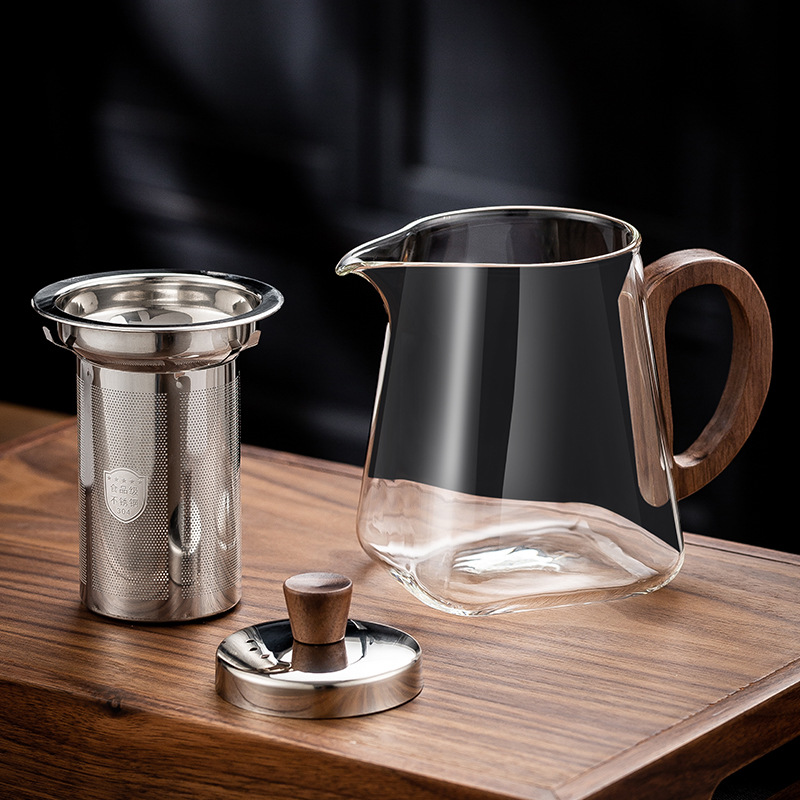 Weisheng Glass Tea Maker Heat-Resistant Thickened Tea Water Separation Teapot New Home Office Filter High-End Tea Set