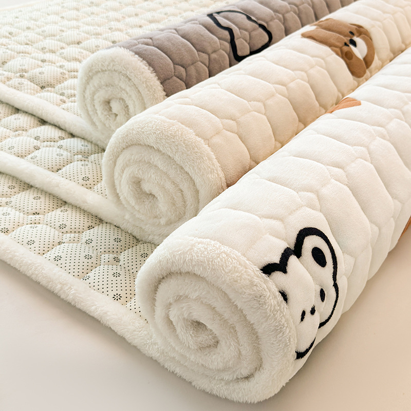 Матрас из молочного бархата, теплый, для студентов, односпальный, с флисовым покрытием