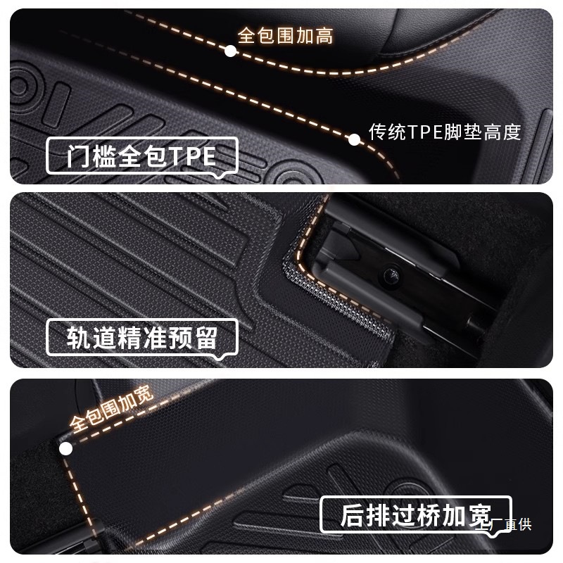 Car Floor Mats Tpe Full Surround Threshold Special Car Mat Wire Loop Universal Driver's Upper Carpet