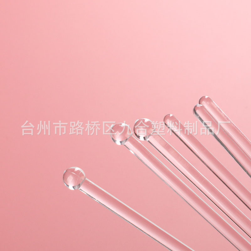 Cylindrical Disposable Stirring Stick 20cm Transparent Ps Plastic Acrylic Straight Stick for Mud Paint Coffee DIY