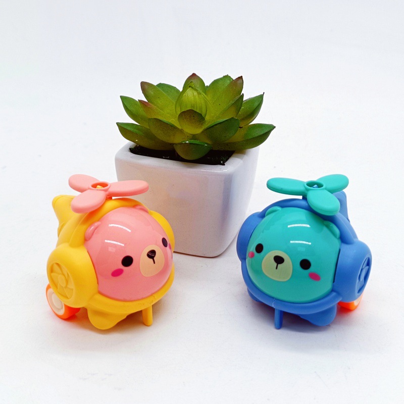 Chenghai Small Toy Factory Pull Back Cute Mini Cartoon Helicopter with Whistle Gashapon Toy Gift Small Toy