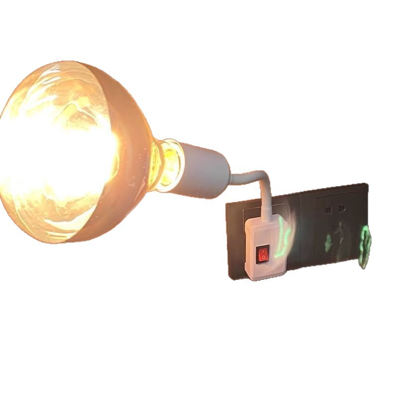 Portable Bathroom Heater Lamp Holder with Switch Lamp Holder Copper Screw E27 Plug Accessories Heating Bulb Bathroom 275W