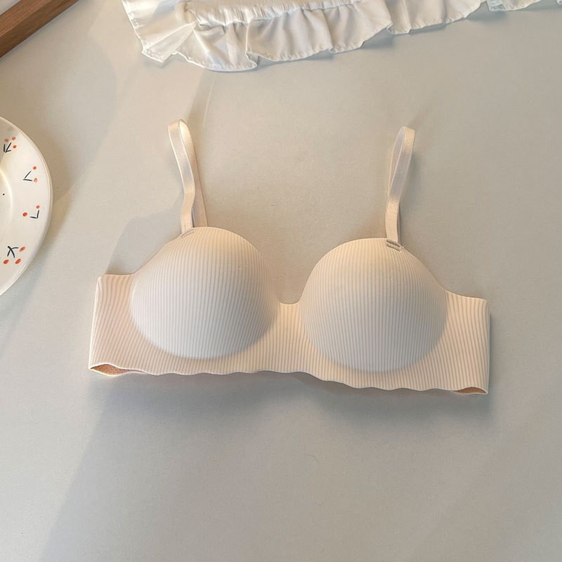 New smooth seamless small chest gathered without steel ring comfortable upper collection accessory breast anti-sagging adjustable half cup bra