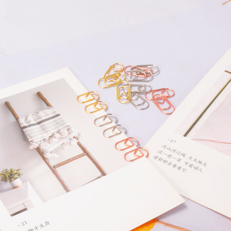 Mini Heart-Shaped Paper Clips, Metal Heart Bookmarks, Planner Decoration, Cross-Border Gifts, Paper Clips 9*20