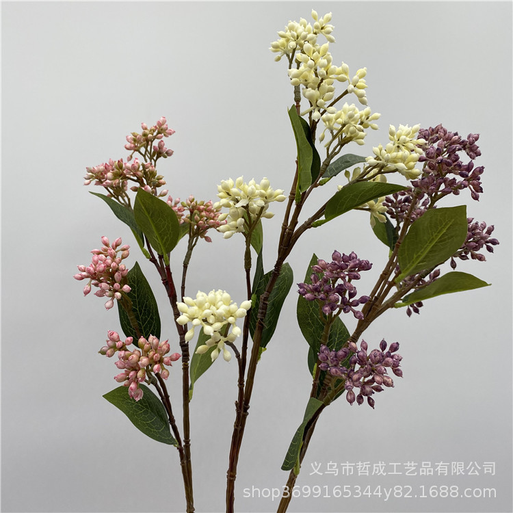 Octagonal fruit multi-head White Pearl fruit living room decoration rice fruit flower arrangement matching wedding props Flower floral