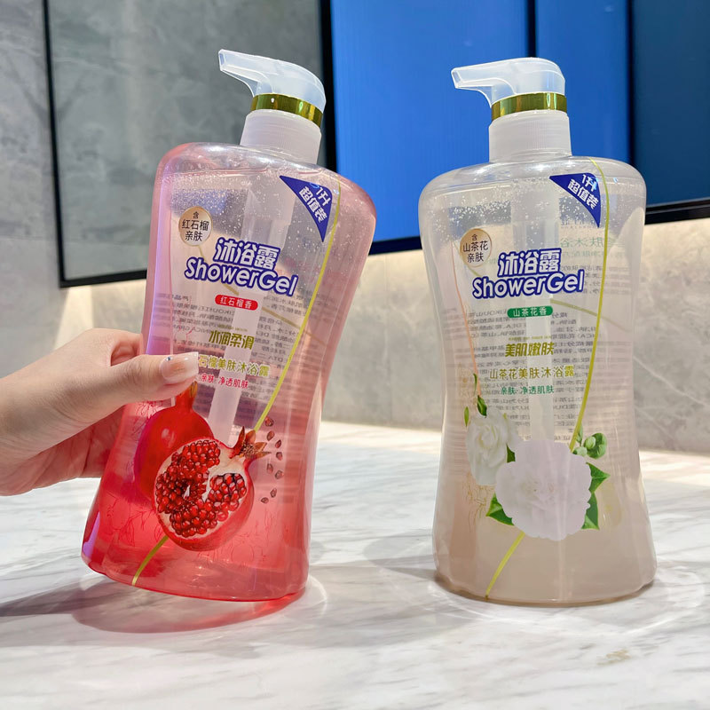 Camellia Shower Gel Red Pomegranate Fragrance Shower Gel Moisturizing Family 1L Large Capacity Ebony Rose Shower Gel