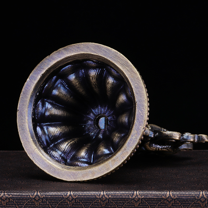 Xizang Xizang Supplies Copper Eight Auspicious Ornaments Tantric Buddha Hall Ornaments Ancient Blue