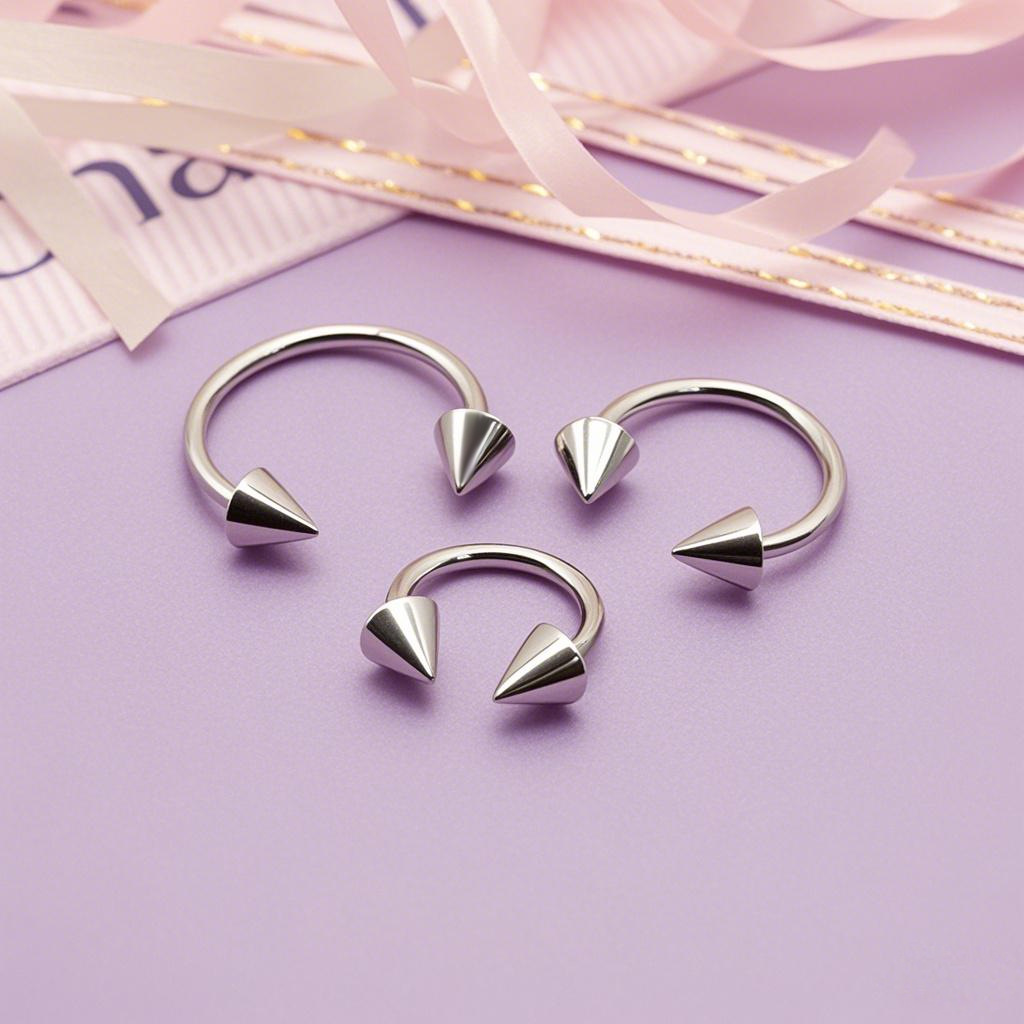 Piercing Jewelry Nose Jewelry European and American Titanium Steel Lip Nails Earrings Nose Nails Stainless Steel Round Head Pointed C-Shaped Horseshoe Ring Nose Ring