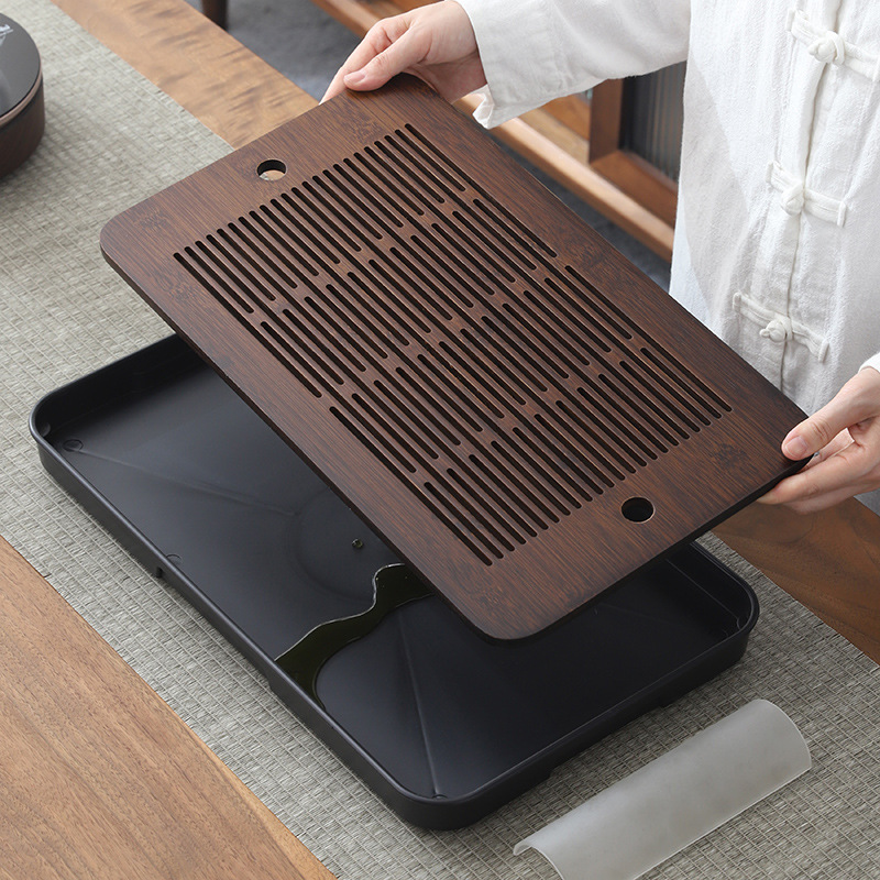 Wholesale melamine tea tray multifunctional bamboo tea table tea tray with filter dry bubble tray small tea tray a batch