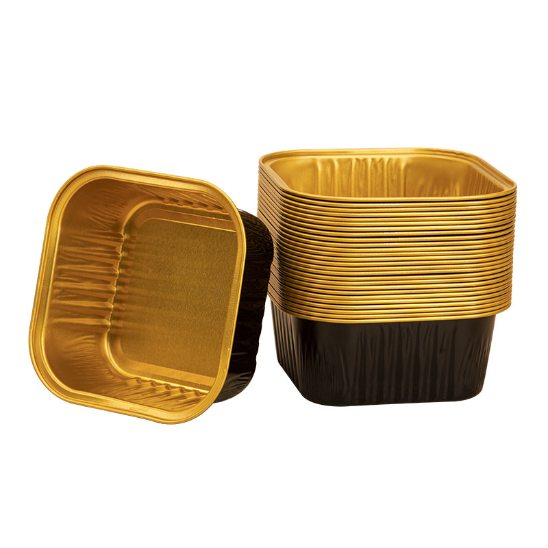 Golden tin carton dessert egg tart mold steamed egg soup tin carton baking oven takeaway aluminum foil box ashtray