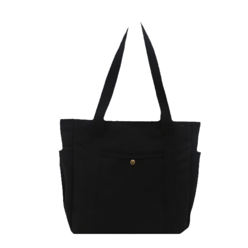 Simple Commuter Versatile Large Capacity Tote Canvas Bag High Beauty Value Art College Students Class Shoulder Cloth Bag