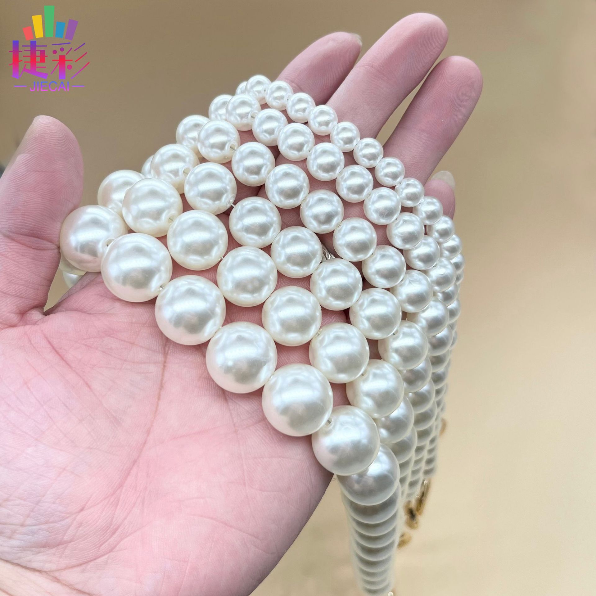 New spot wholesale pearl bag chain portable crossbody diy bag chain pearl bag with resin Pearl Chain