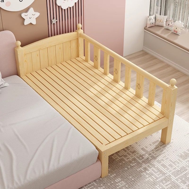 Кроватка из массива дерева, расширенная детская кровать для девочек и мальчиков, с бортиком, соединяемая, Amazon