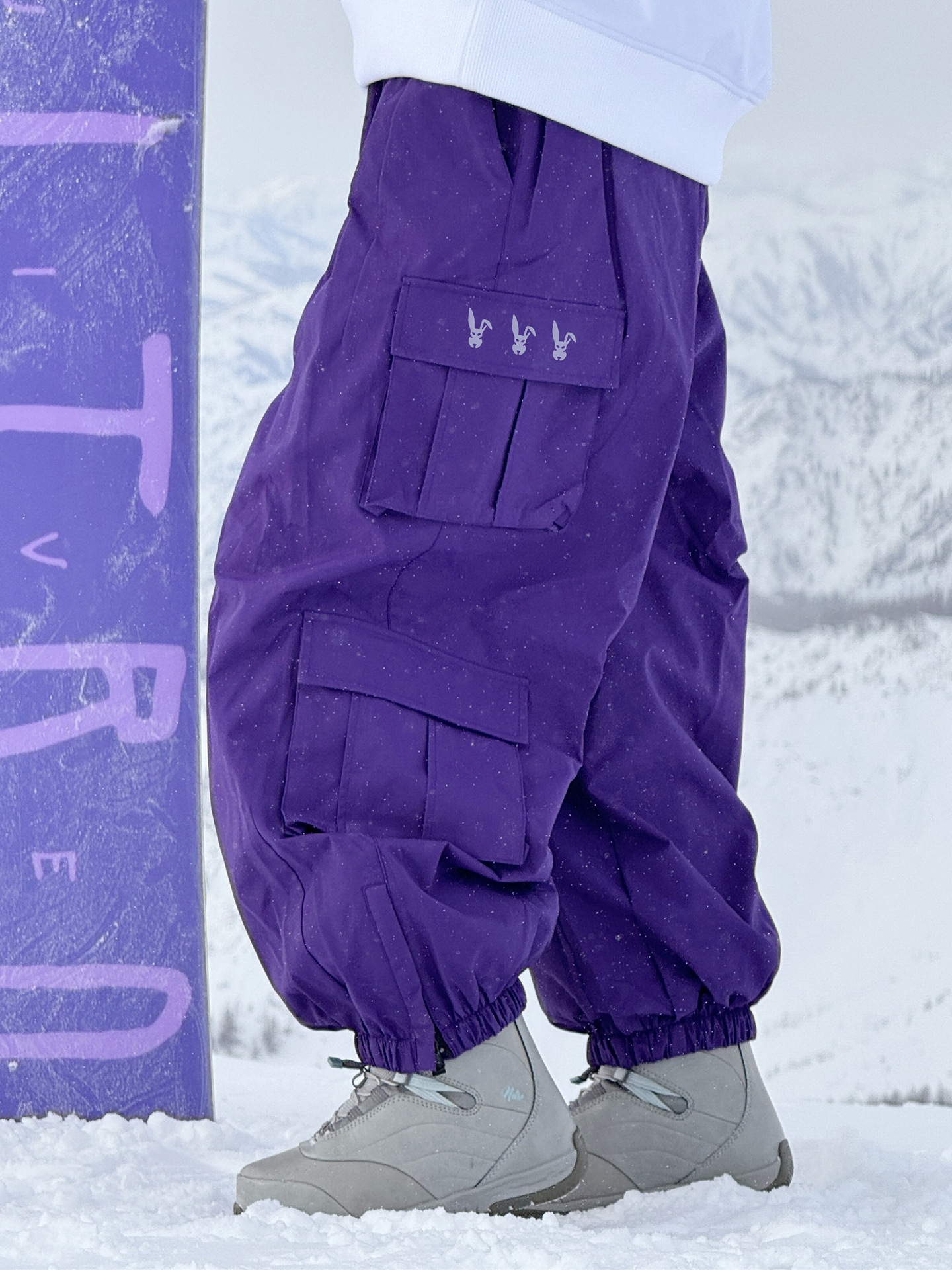 Winter Oversize Large Size Single and Double Board Loose Ski Pants for Men and Women, Fleece-Lined Warm Windproof and Waterproof Pants for Couples