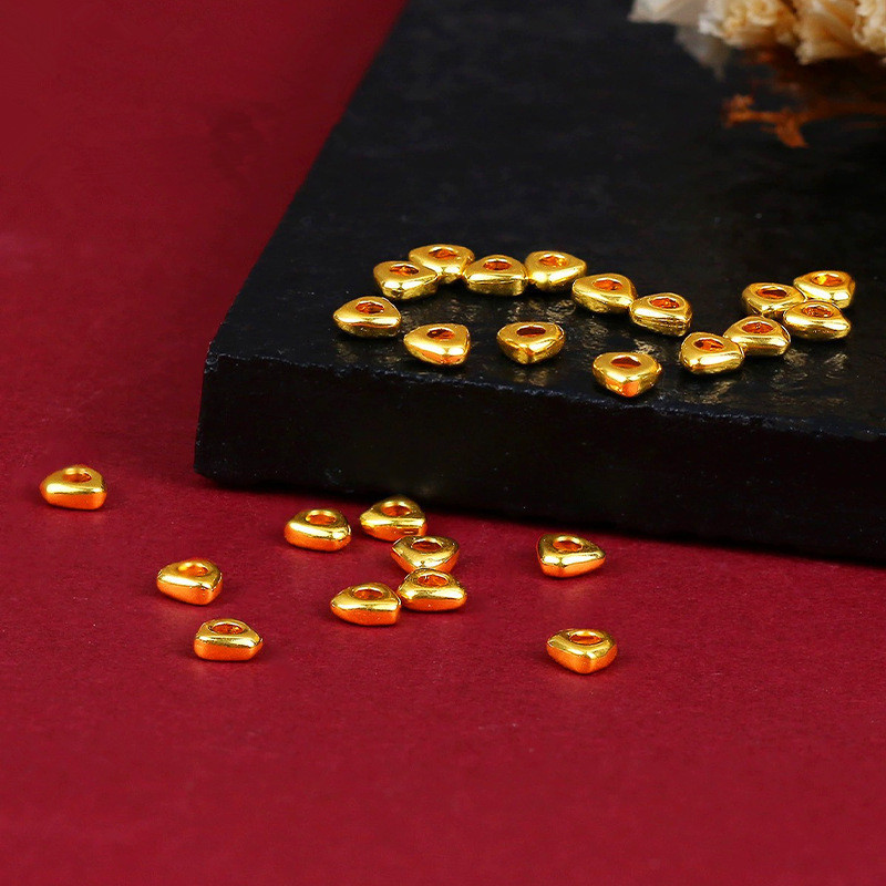 Pure Gold 999 Broken Gold Bracelet Gold Triangle Spacer Bracelet Transfer Beads DIY Accessories Braided Rope Pendant Wholesale