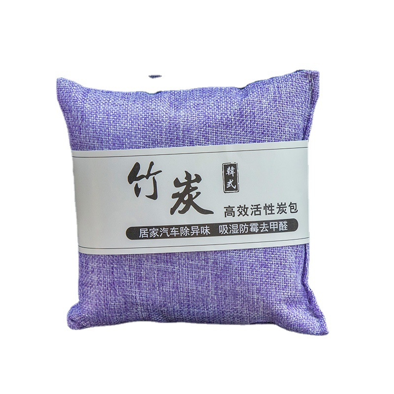 Factory direct supply activated carbon bag car household dehumidification flavor carbon bag Korean linen to remove formaldehyde bamboo charcoal bag 500g