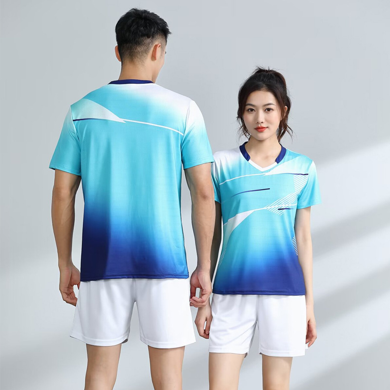 Badminton Clothing Sports Quick-Drying Short-Sleeved Suit Breathable Table Tennis Game Training Clothing Men's and Women's T-Shirt Tops Customized