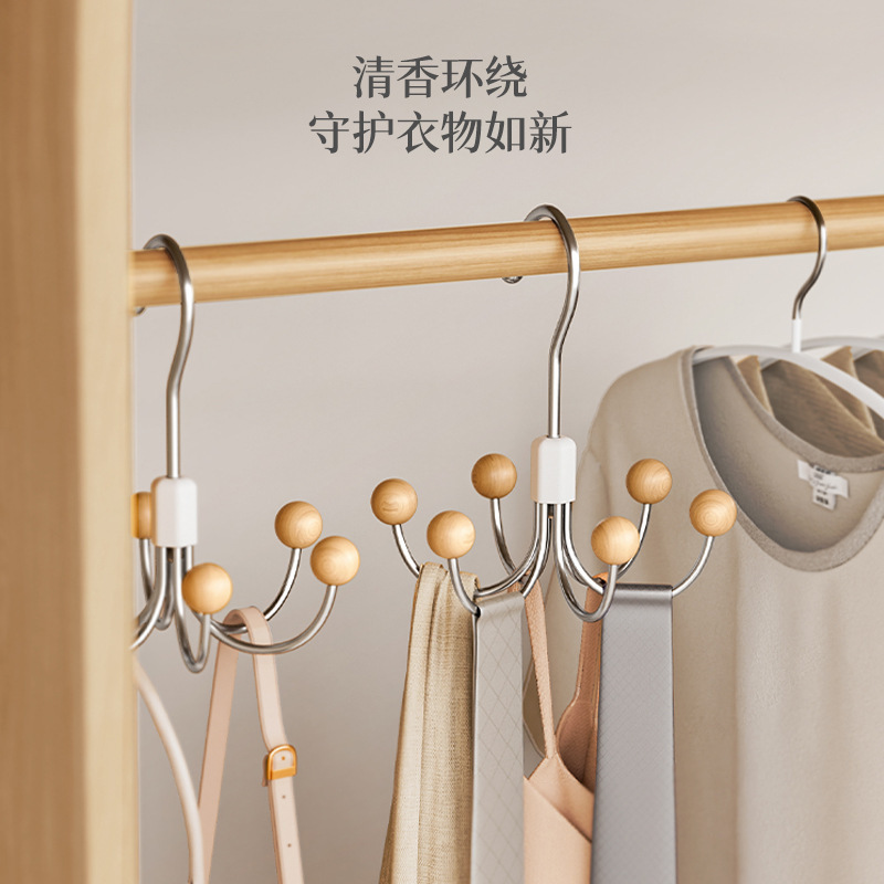 360-Degree Wardrobe Hook for Hanging Bags, Underwear Rack, Strap Bag and Coat Hook, Patent Rack for Ties