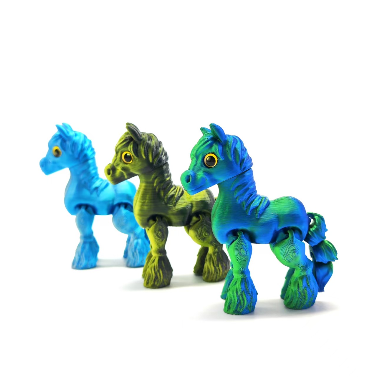 3D Printed Pony with Movable Joints, Children's Toy, Creative Ornament, Cross-Border Craft Animal Model