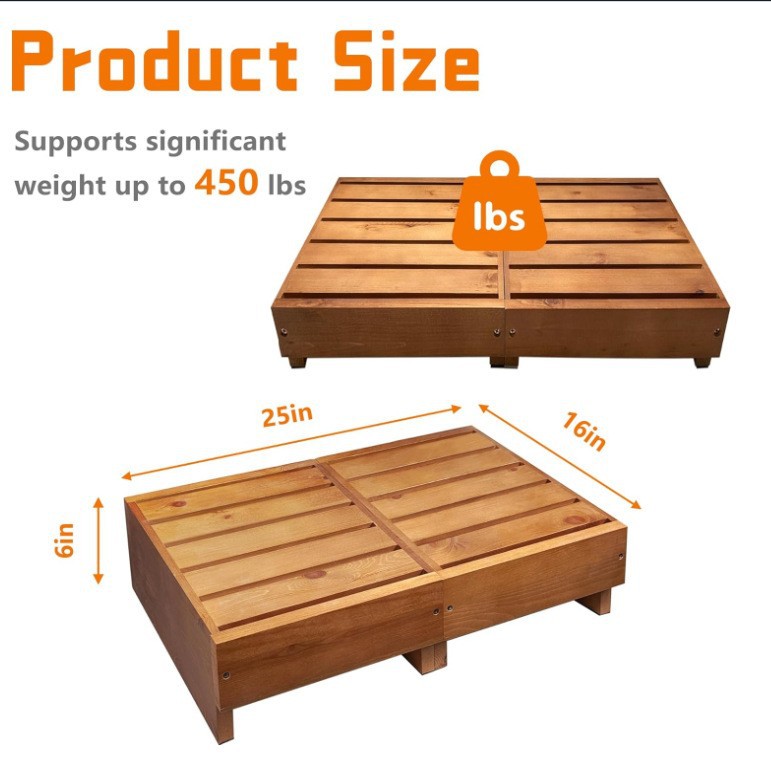 European and American Cross-Border Fsc Wooden Step Stool Foot Stool Disabled Stool Bed Bathroom Auxiliary Stool Wooden Step Stool