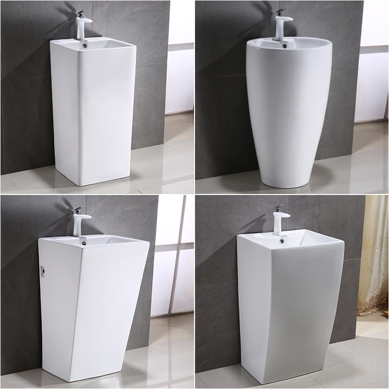 Column Washbasin Ceramic Integrated Column Basin Bathroom Wash Basin Personalized Balcony Washbasin