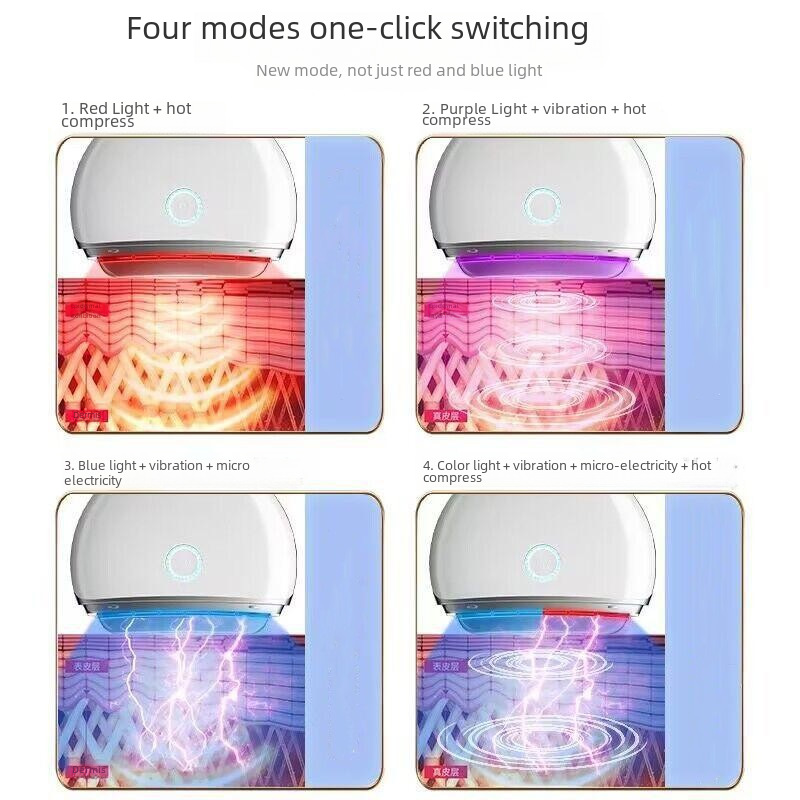 Electric Massager, Scraping Device, Facial Massager, Heating, Vibration, Colored Light, Micro-Current, Lifting and Tightening, Suitable for Neck