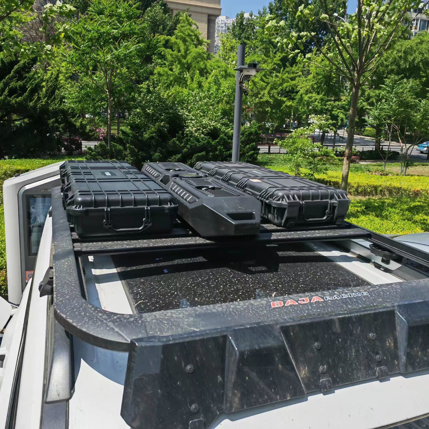 Портативный трейлерный ящик, антикоррозийный багажник на крыше, матовый черный длинный защитный ящик с роликами