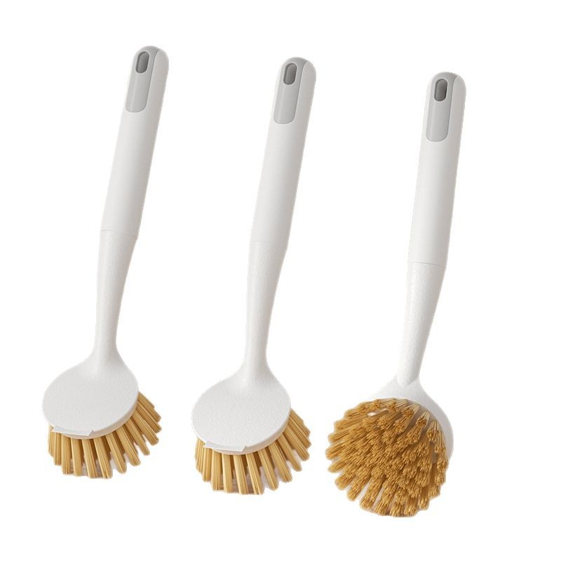 Special Sale - Household Long-Handled Pot Brush, Magic Kitchen Plastic Stove Cleaning Brush, Wooden Handle Dishwashing Brush