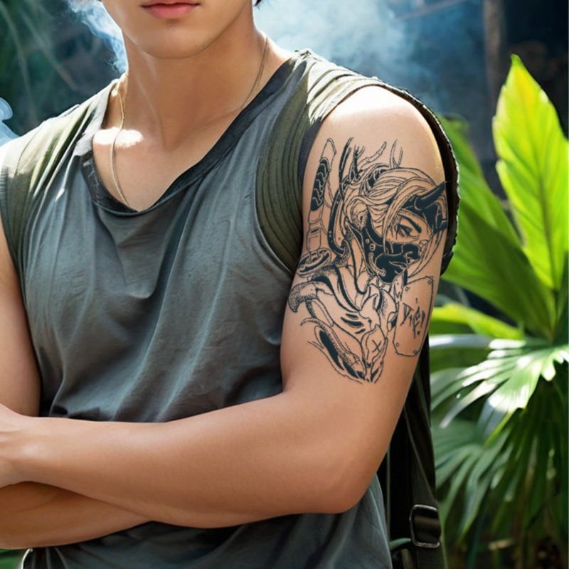 Cross-Border Herbal Tattoo Stickers Juice Semi-Permanent High-End Flower Arm Grass Waterproof Male Long-Lasting Stickers Ins Style Female