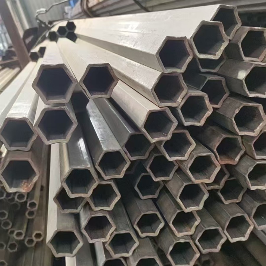 The Manufacturer Specializes in Producing Various Specifications of Hexagonal Steel Pipes, External Hexagonal Internal Round Shaped Special-Shaped Steel Pipes Q235B Cold-Drawn Hollow Special-Shaped Pipes
