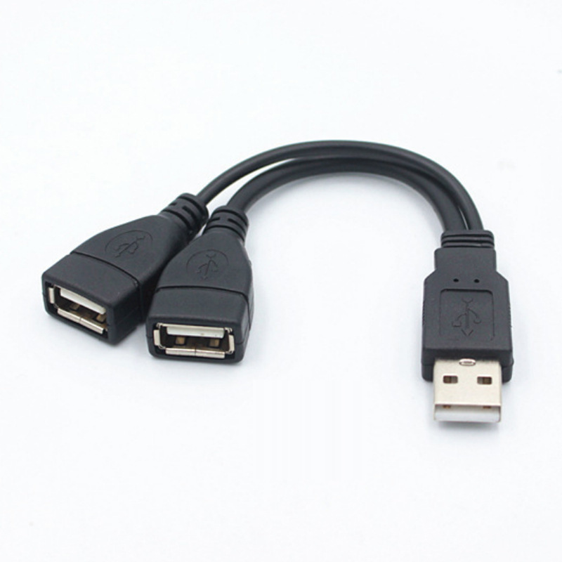 Car Splitter with One-To-Two USB One-To-Two Female Adapter Cable for One Male and Two Female Charging Data Extension Cable