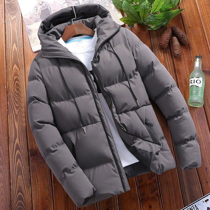 Foreign Trade Wholesale Autumn and Winter Cotton-Padded Jacket for Men, Short Thickened Youth Hooded Cotton Coat, Trendy Casual Warm Cotton-Padded Jacket