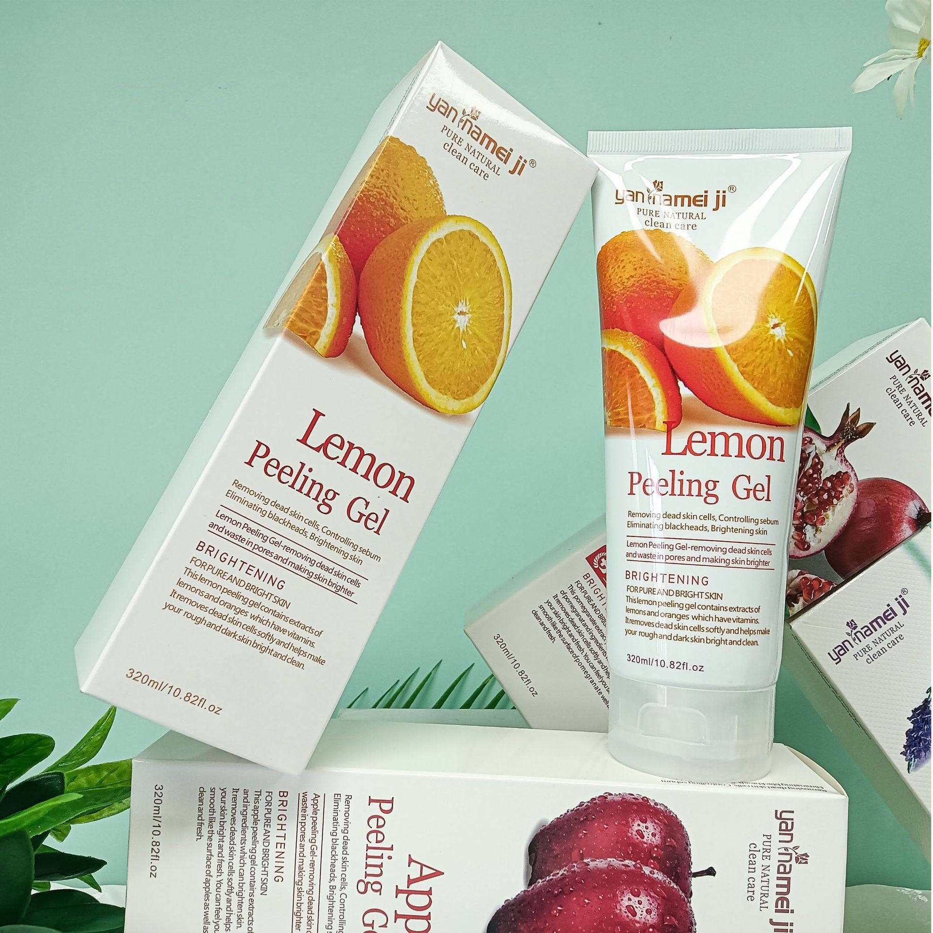 Foreign Trade Red Pomegranate Exfoliating Apple Cucumber Exfoliating Gel Scrub Facial Body Gentle Brightening Gel