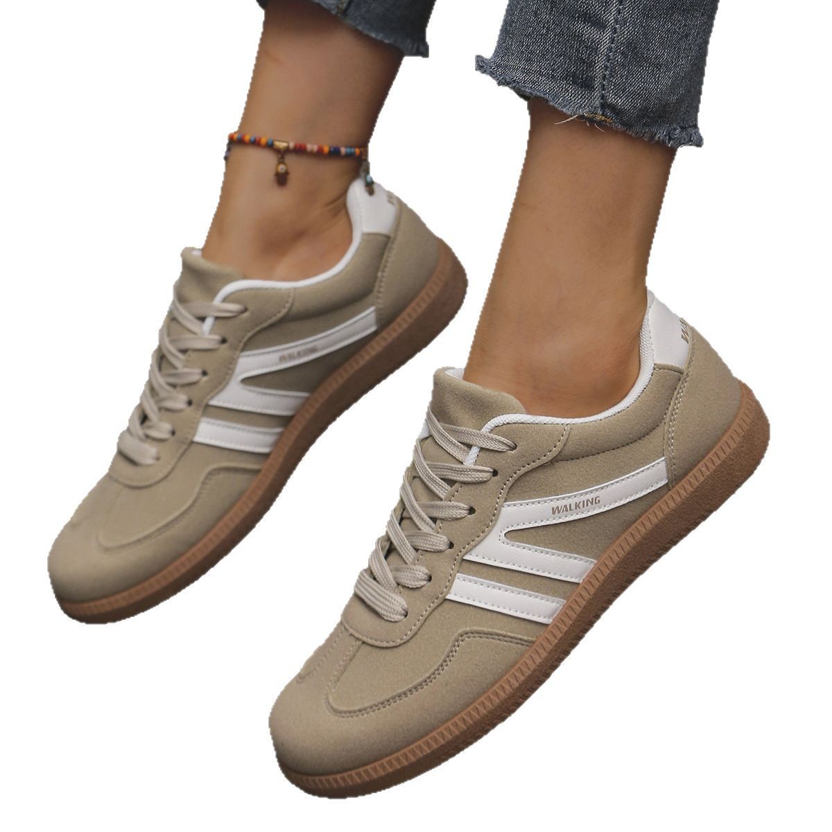 Cross-border women's shoes plus size training shoes sneaker 2025 new European and American retro foreign trade flat shoes women wholesale