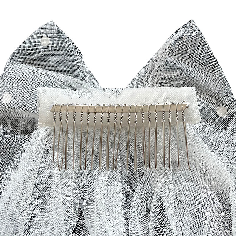 Wedding Big Bow Veil Wedding Bride Certificate Proposal Short Photo Props Rolled Edge Sticky Rhinestone Headdress