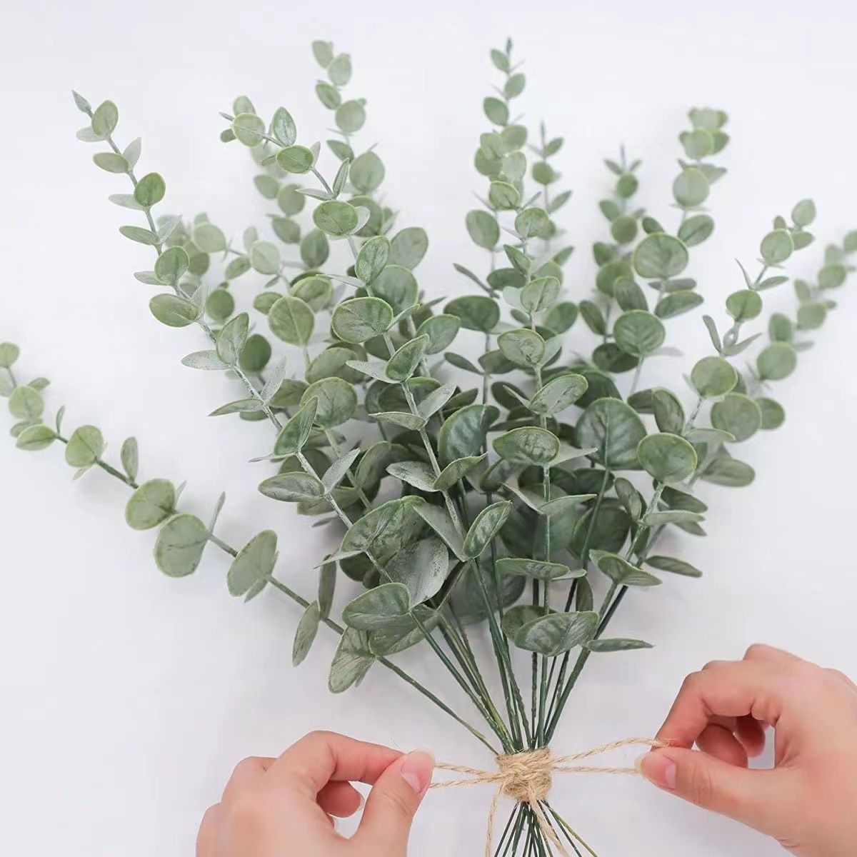 Amazon cross-border simulation single eucalyptus leaves eucalyptus leaves floral eucalyptus money leaves wedding home decoration