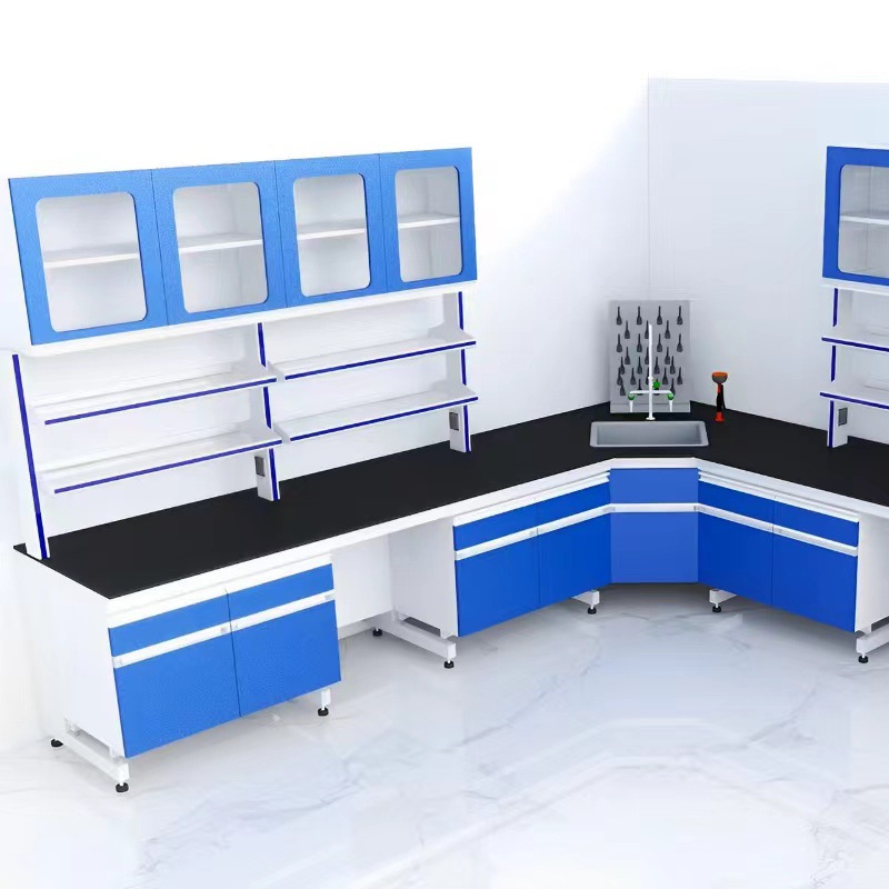 Laboratory Steel-Wood Experimental Bench All-Steel Central Test Operation Side Table Reagent Rack Ventilation Cabinet System
