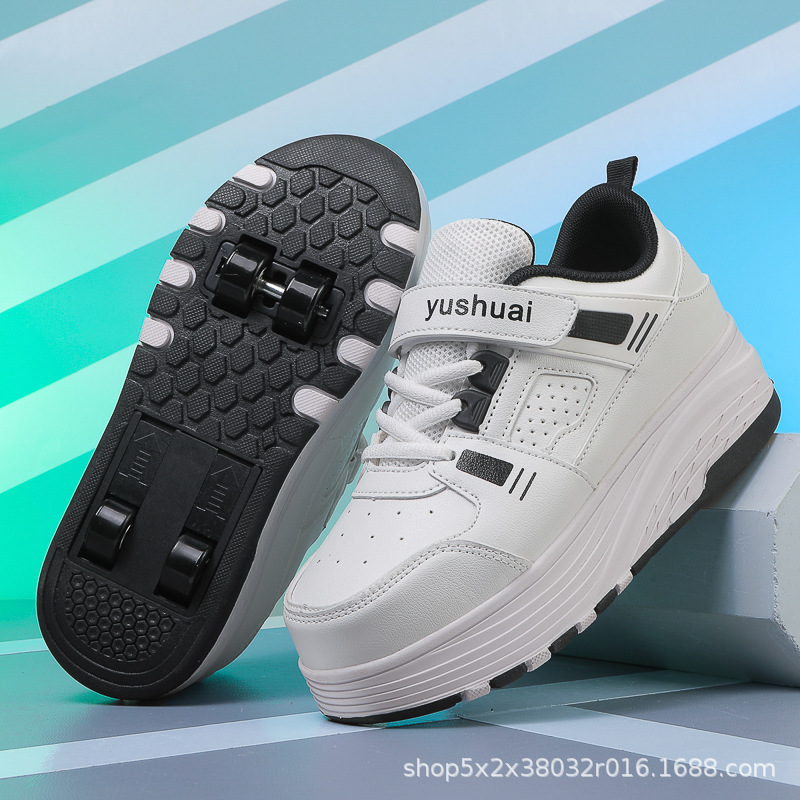 Girls' Heelys Shoes Invisible Four-Wheel Retractable New Children's Shoes Girls Roller Skates Wholesale Cross-Border