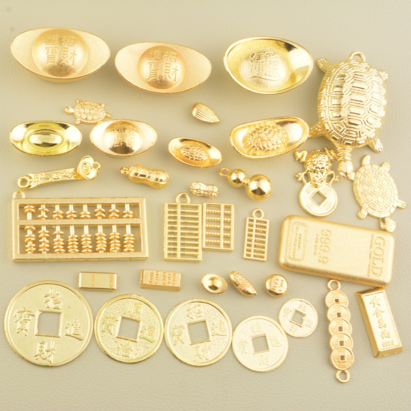 Маленький слиток из искусственного песчаного золота для декора гостиной, аксессуары для DIY, подарки на новоселье, украшения для привлечения богатства