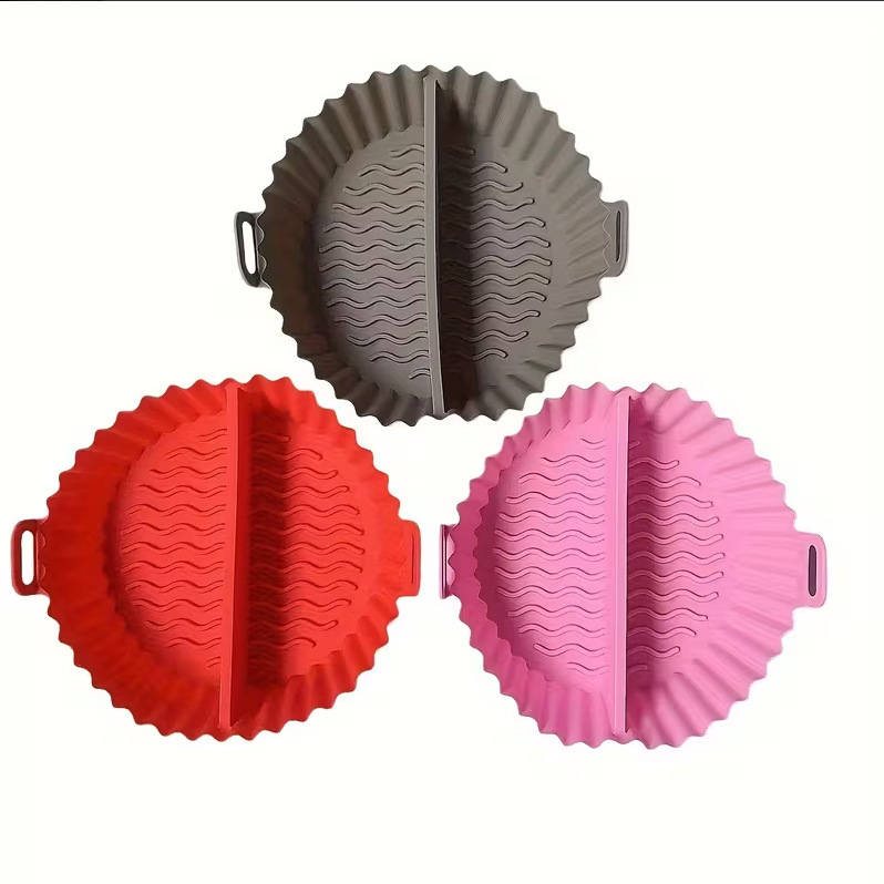 Separate Silicone Baking Pan, Foldable Air Fryer Baking Pan, Air Fryer Bowl, Silicone Mat, High Temperature Resistant Cake Mold