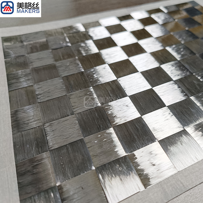 Электроплакированная ткань 12K 88g 18X18мм, однотонное переплетение, расширенная углеродная ткань с электроплакировкой