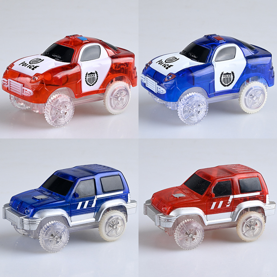 Cross-border children's electric rail car lights police car DIY transparent 5.5cm rail special accessories car model